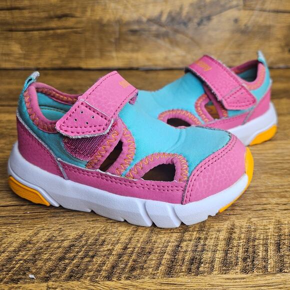 Saucony Quicksplash JR Pink Blue Slip on Watershoe sneaker sz 5.5M - Picture 1 of 9